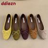 Fashion 2025 New Fashion Shallow Women Ballet Flats Slip On Shoes Soft Female Butterfly-Knot Footwear Square Toe Ladies Flats With Shoes