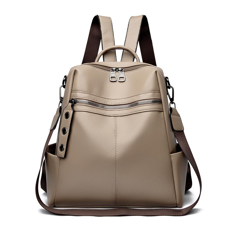 Women's Multi-functional Leather Backpack Retro Leather Shoulder Bag Large Capacity Backpack for Daily Commute and Weekend Outings and Travel