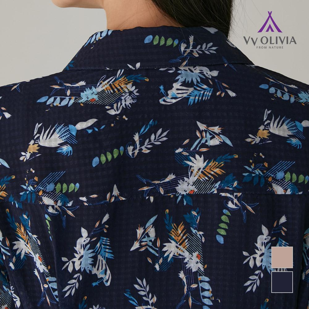 VVOLIVIA Fully Open Shirt-Style Patterned Dress_Vvcoaxm4171