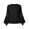 Women's Color Fashion Long Sleeve Round Neck Pullover Top Temperament Versatile Sleeve T-Shirt