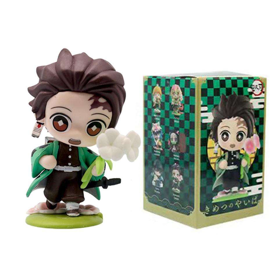 1-12pcs Anime Demon Slayer Blind Box Tanjiro Kamado Nezuko Cartoon Figure PVC Model Ornament Child Christmas Halloween Gift