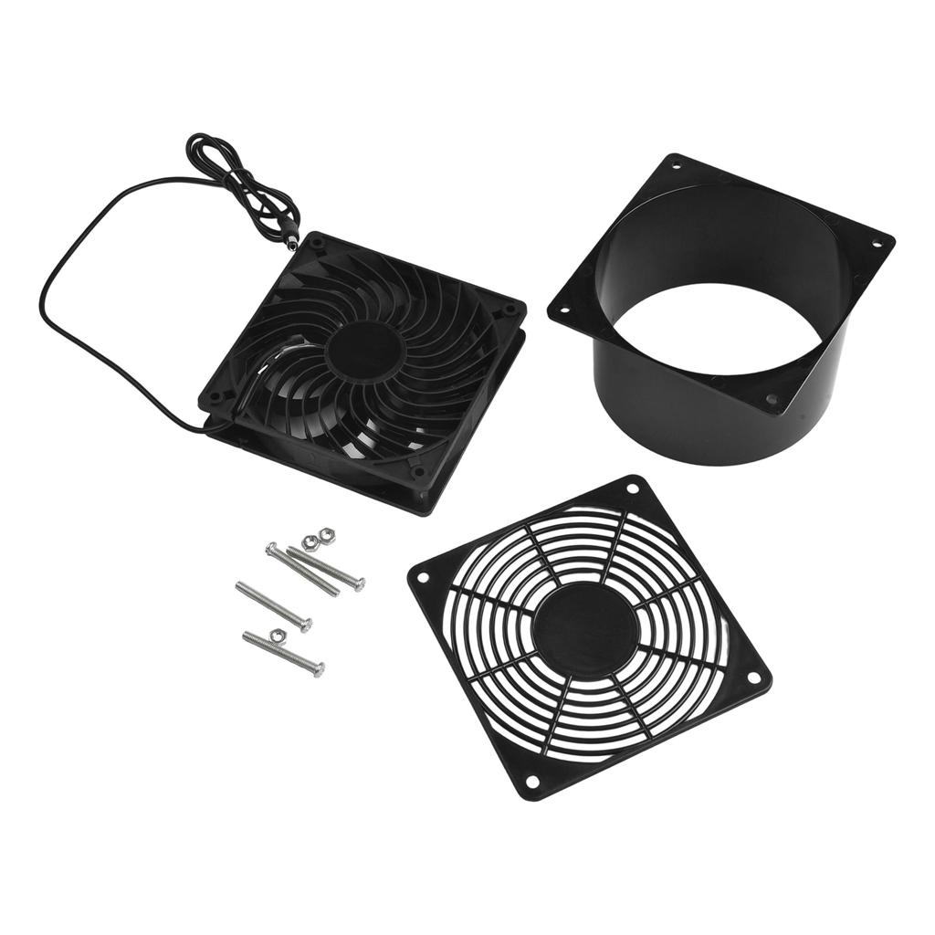 1pc Duct Flange Exhaust Fan For Solar Panel For Dog Chicken House Greenhouse Kitchen Bathroom Easy Installation