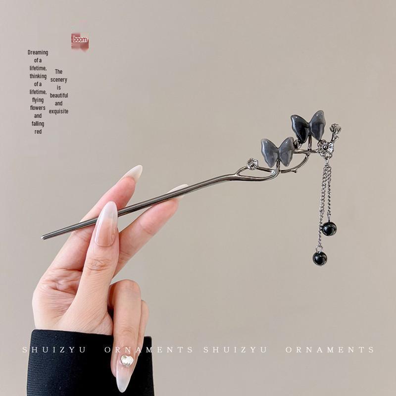 Ancient Chinese-Style Hanfu Hair Accessories: Elegant Updo Hairpins with Tassels for Women