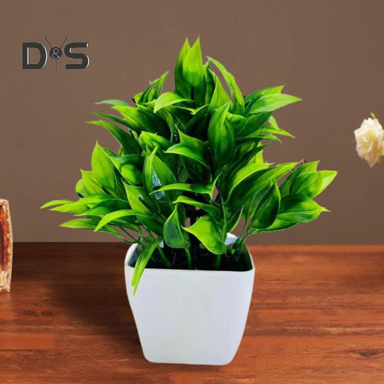 Artificial Potted Green Plants Home Office Table Centerpiece Wedding Party Plastic Faux Greenery Bonsai Indoor Outdoor Desktop Decoration