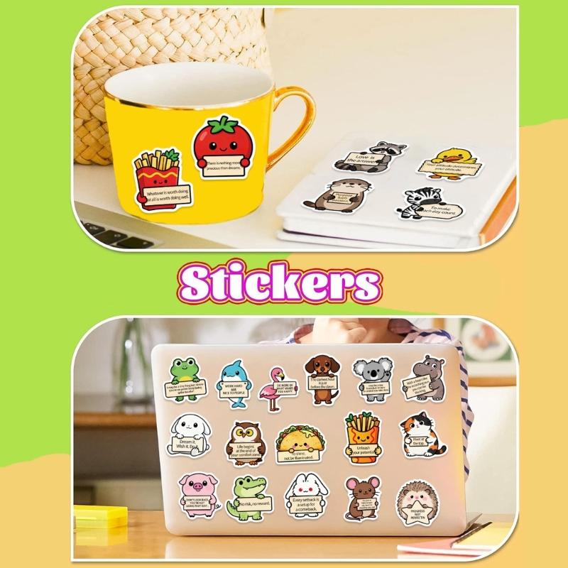100Pcs Removable Reusable Animal Stickers PVC Decorative Labels Decals Suitable For Devices Home Decor Creative Projects