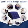 Blue inflatable pillow, yoga posture aid, lumbar support pillow, pressure relief cushion for sleeping, leg lifting, travel