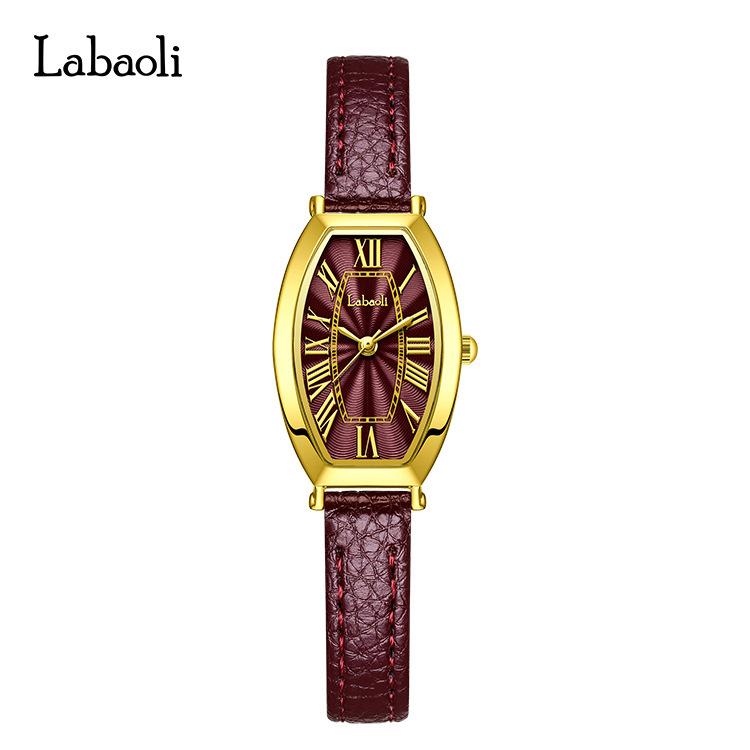 La Baoli Fashion Watch Retro Wine Barrel Type Dial Women'S Watch Simple Quartz Watch