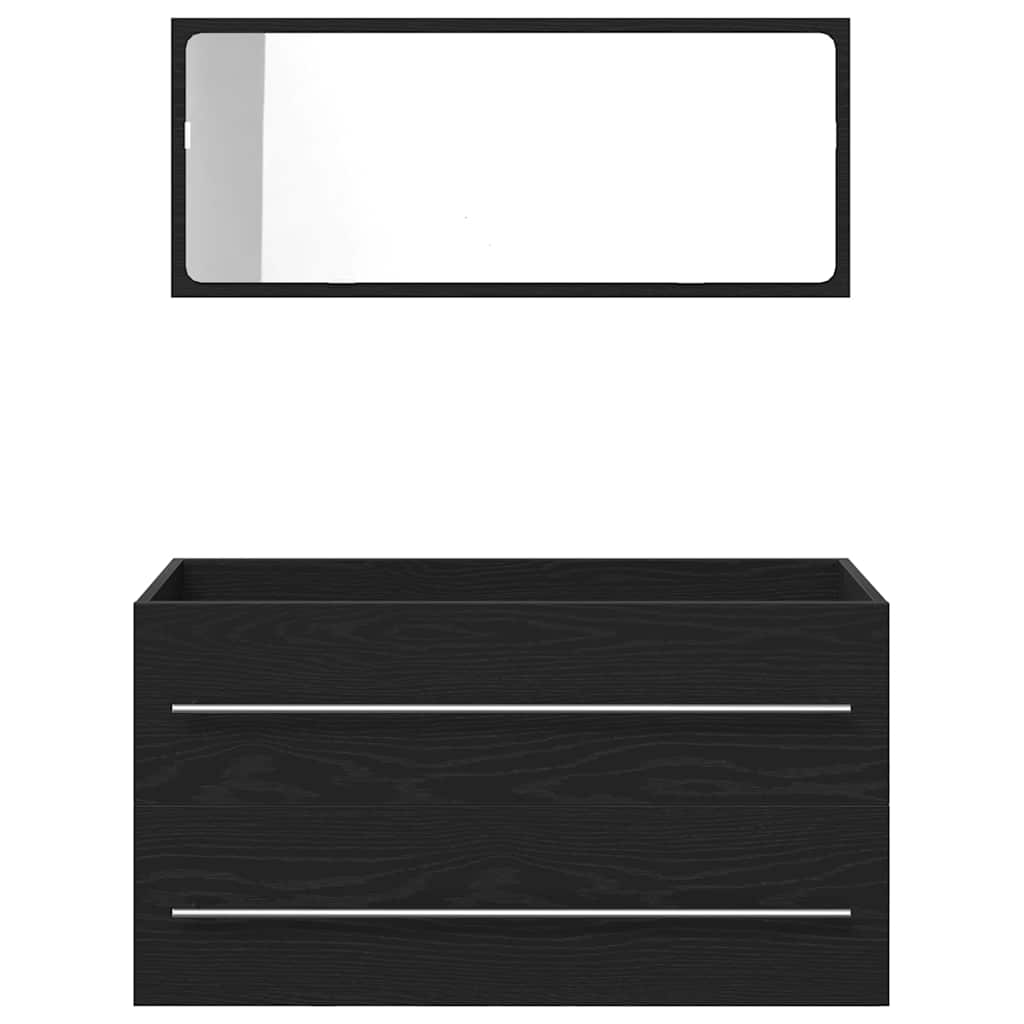 Washbasin Cabinet in Black Oak Look 90 x 45 x 1.5 cm