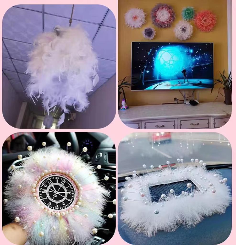 1Meter Fluffy Turkey Feathers Trim Fringe Ribbon 8-10Cm Marabou Feather For Craft Fringe Sewing Wedding Party Clothing Dress