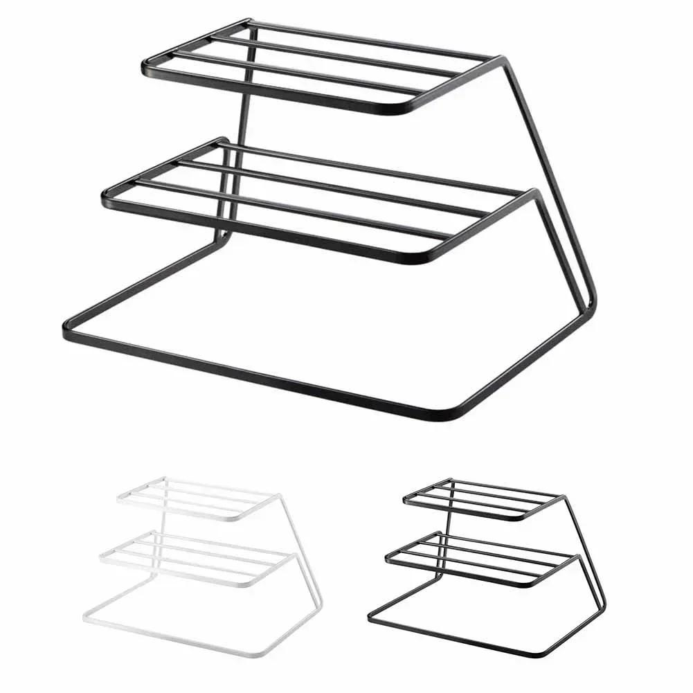Kitchen Household Storage Drain Iron Rack 3 Levels Plates Bowl Cup Separate Storage Dishes Stand Hold Dish Drying Organizer Tool