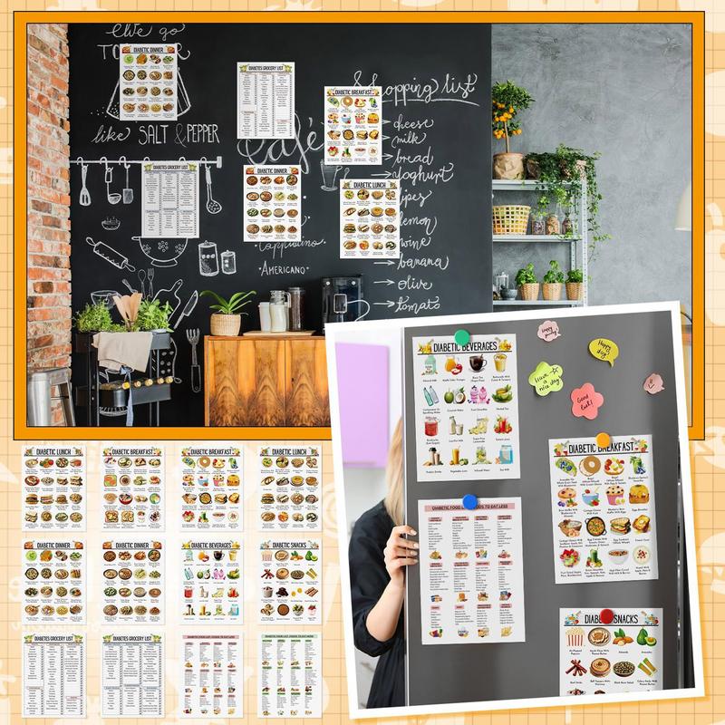 Food Chart 12X Healthy Food List Charts Meal Guide Daily Planner Detailed Dining Management For Overall Health For Elderly