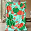 Watermelon Love Capybara Theme Blanket Lightweight Warm Flannel Blanket Decorative Throw Blanket for Home Decoration