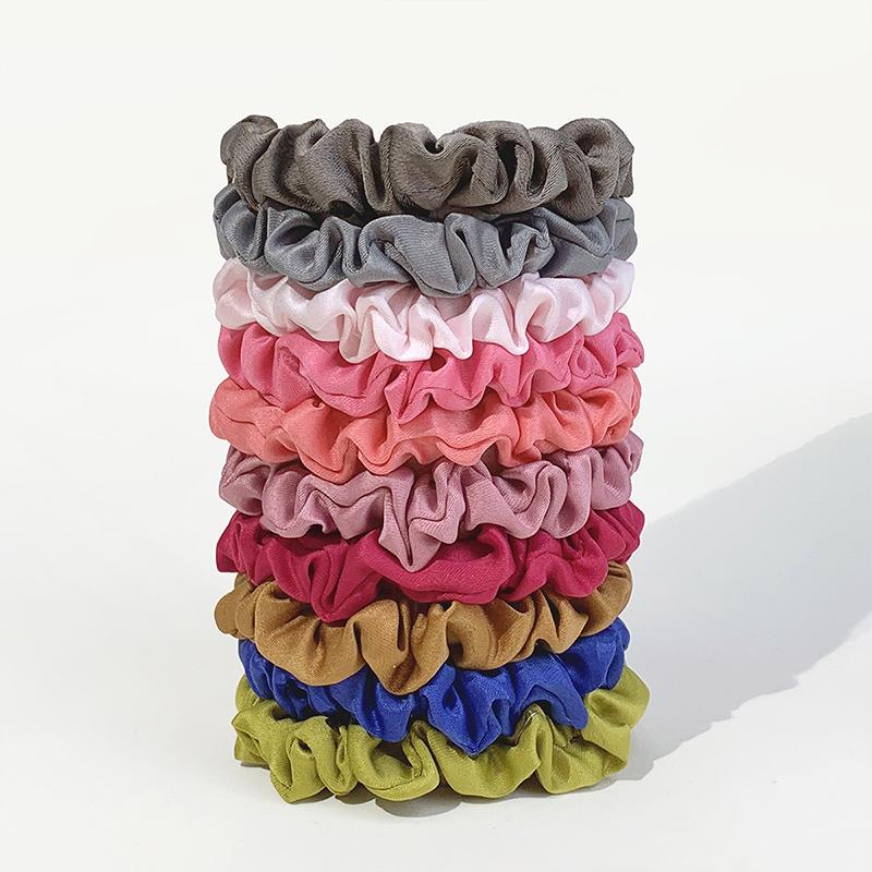 10pcs/Set Girls Hair Accessories Fabric Loop Hair Rope Headwear Hair Bands Women Hair Tie Satin Silk Scrunchies Simple Hair Tie