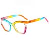 Pearl Decorative Cat Eye Reading Glasses Rainbow Gradient Candy Color Luxury Eyewear Frame High Quality Purple Vintage