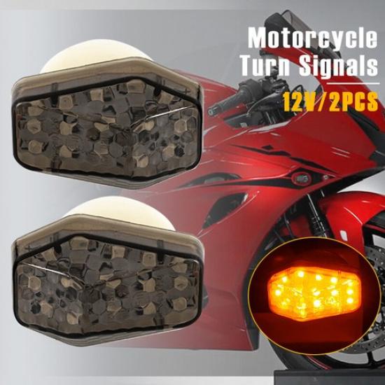 2x Smoked Flush LED Turn Signal For 2000 2001 2002-2005 Suzuki GSXR 600/750/1000