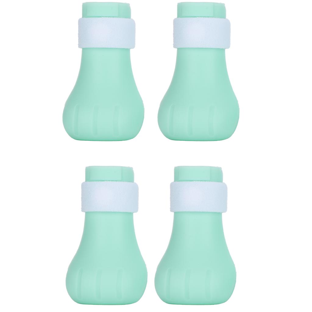 4pcs AntiScratch Cat Foot Covers Adjustable Silicone Pet AntiOff Claw Shoes Boots Cover(Mint Green )