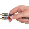 Goobay câble audio 1 rca mâle - 2 rca mâles gold nylon tressé 10m