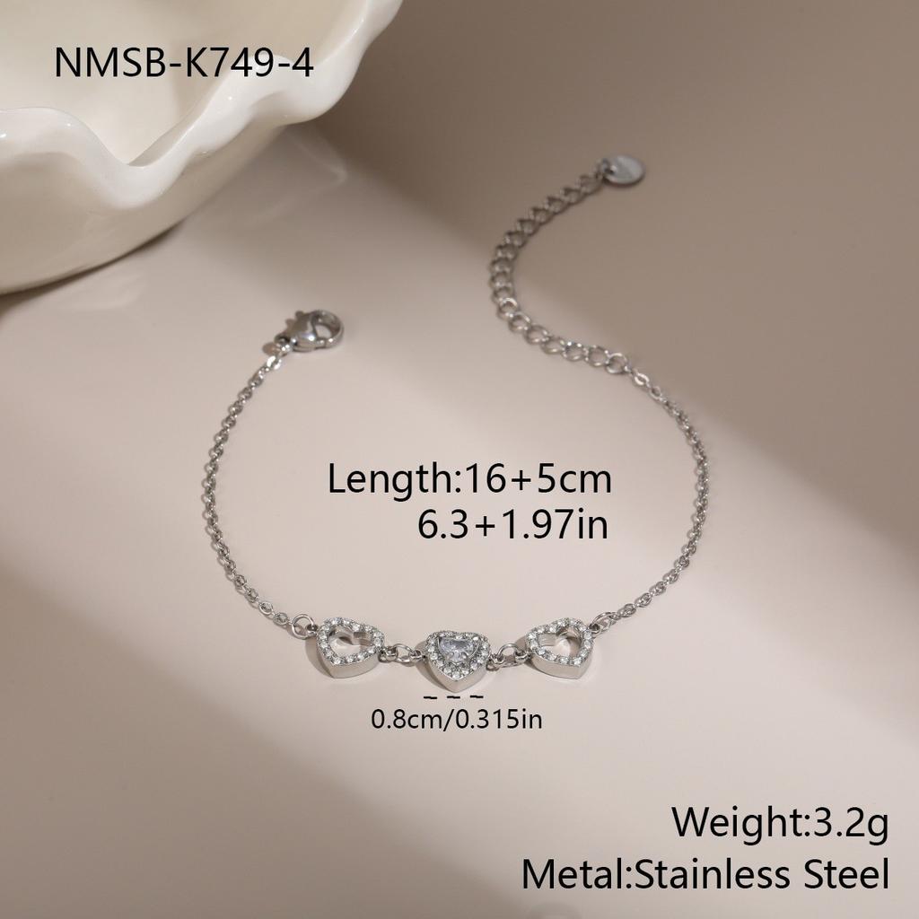 New Diamond-encrusted Exquisite and Compact Titanium Steel Bracelet Fashionable Light Luxury High-end Stainless Steel Non-fading Jewelry Women