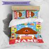 3pcs Hey Duggee2 Cover Set - Personalized Name, HD Printed Bedding with 1 Cover and 2 Pillowcases - Perfect for Home Decor, Easy Care