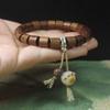 8mm Straight Cut Black Rosewood Bracelet Lotus Cat Paw Design Ladies Wooden Gift Hand Ornament
