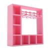 Doll Clothes Closet Wardrobe with 10 Hangers Doll Accessories Display Box Figures Clothing Storage Cabinet