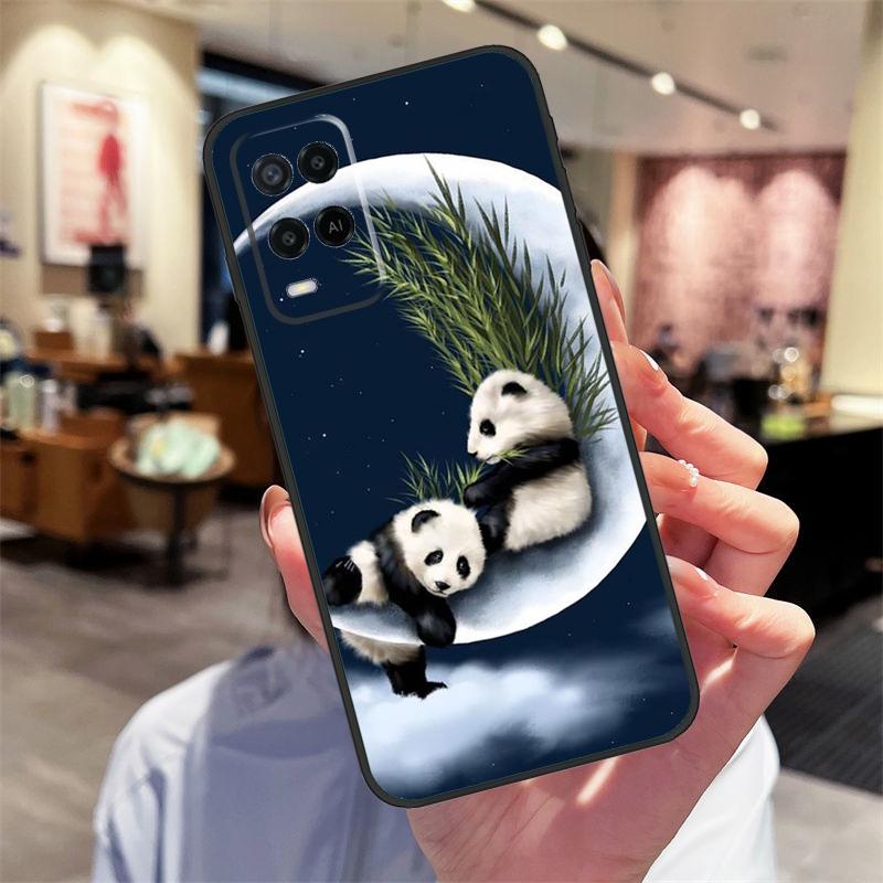 Cartoon Niedlicher Panda Bär Hülle Für Oppo A40 A60 A80 A18 A38 A58 A78 A98 A16 A76 A96 A15 A17 A77 A74 A94 A54 A57S Abdeckung