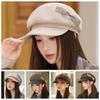 Wool Newsboy Hat Solid Color Octagonal Cap Casual Painter Hat  Female