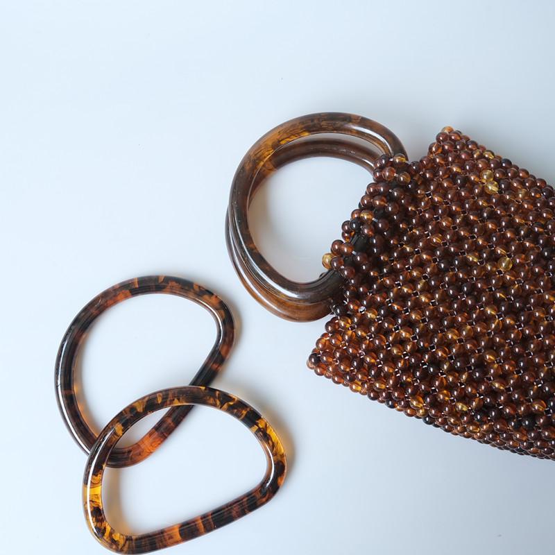 Neue Frau Tasche Zubehör grün Bernstein Acryl Harz Tasche Teile Luxus handgefertigte Armband Frauen Ersatz Tasche Griff Reif