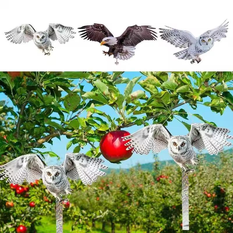 Bird Scarer Reflective Double-Sided Garden Bird Repeller Artifact Reflective Owl For Woodpecker With Sound For Garden Home Yard