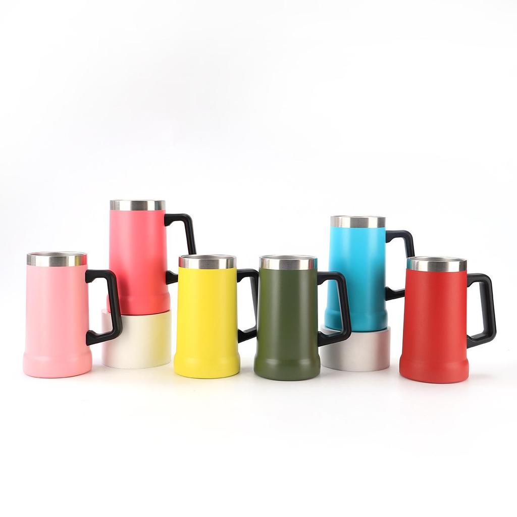 304 Stainless Steel Vacuum Insulated Coffee Tumbler with Handle - Portable Customizable Brazilian Beer Cup