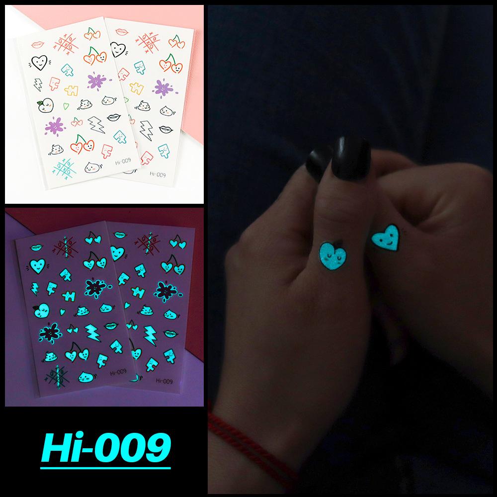 Electric Sound Festival Waterproof Blue Luminous Rainbow Tattoo Stickers