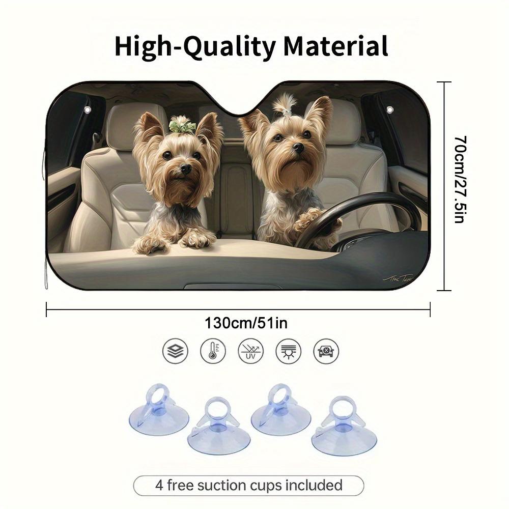 1Pcs Driving Pups Pattern Windshield Sunshade UV Rays Heat Blocker Keeps Vehicle Cool Unique Design Fit Sedans SUVs Trucks RVs
