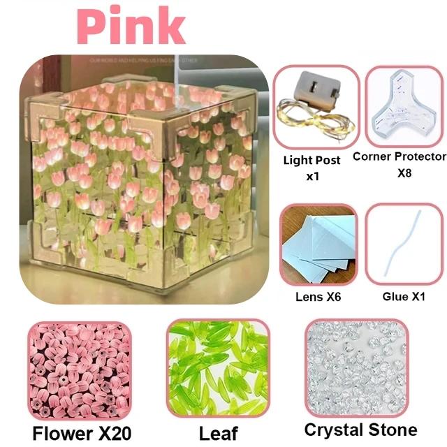 Handmade DIY Tulip Flower Cube Night Light GT Full Set of Material Package Room Decoration Couple Birthday Gift Night Light
