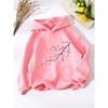 Plum Blossom Flower Branch Printing Casual and Comfortable Hooded Sweater Elegant Style Children's Long-sleeved Pullover