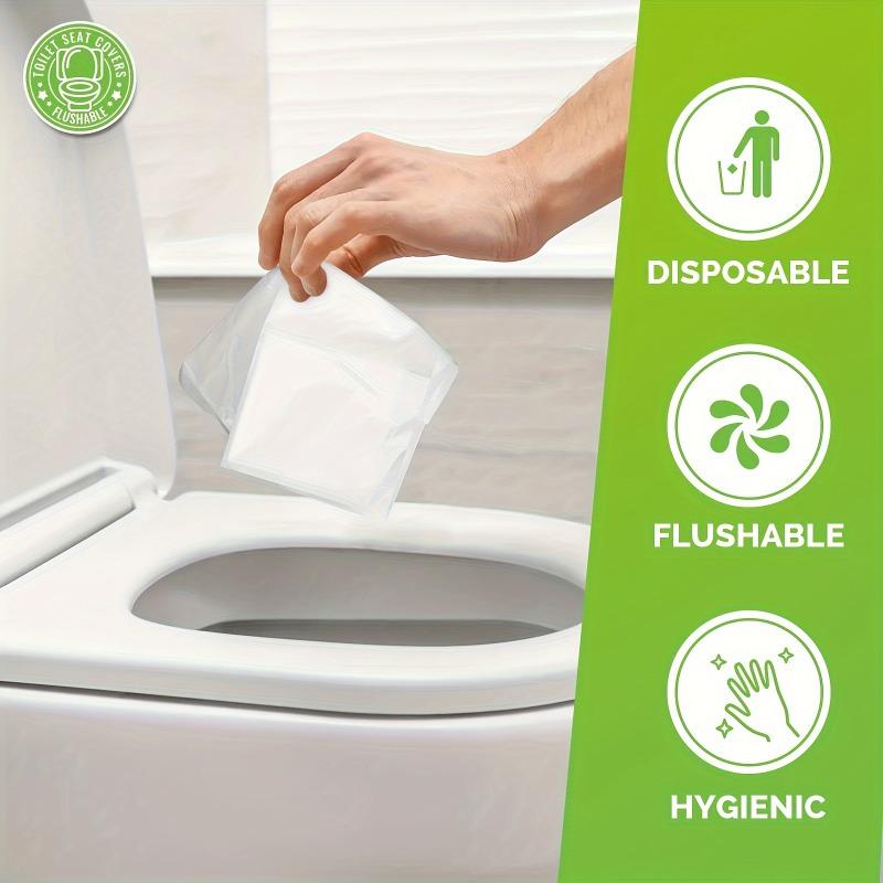 50 Stück Einweg-Toilettensitzbezüge, hygienisch und tragbar. Ideal für Reisen, Hotels und öffentliche Toiletten.