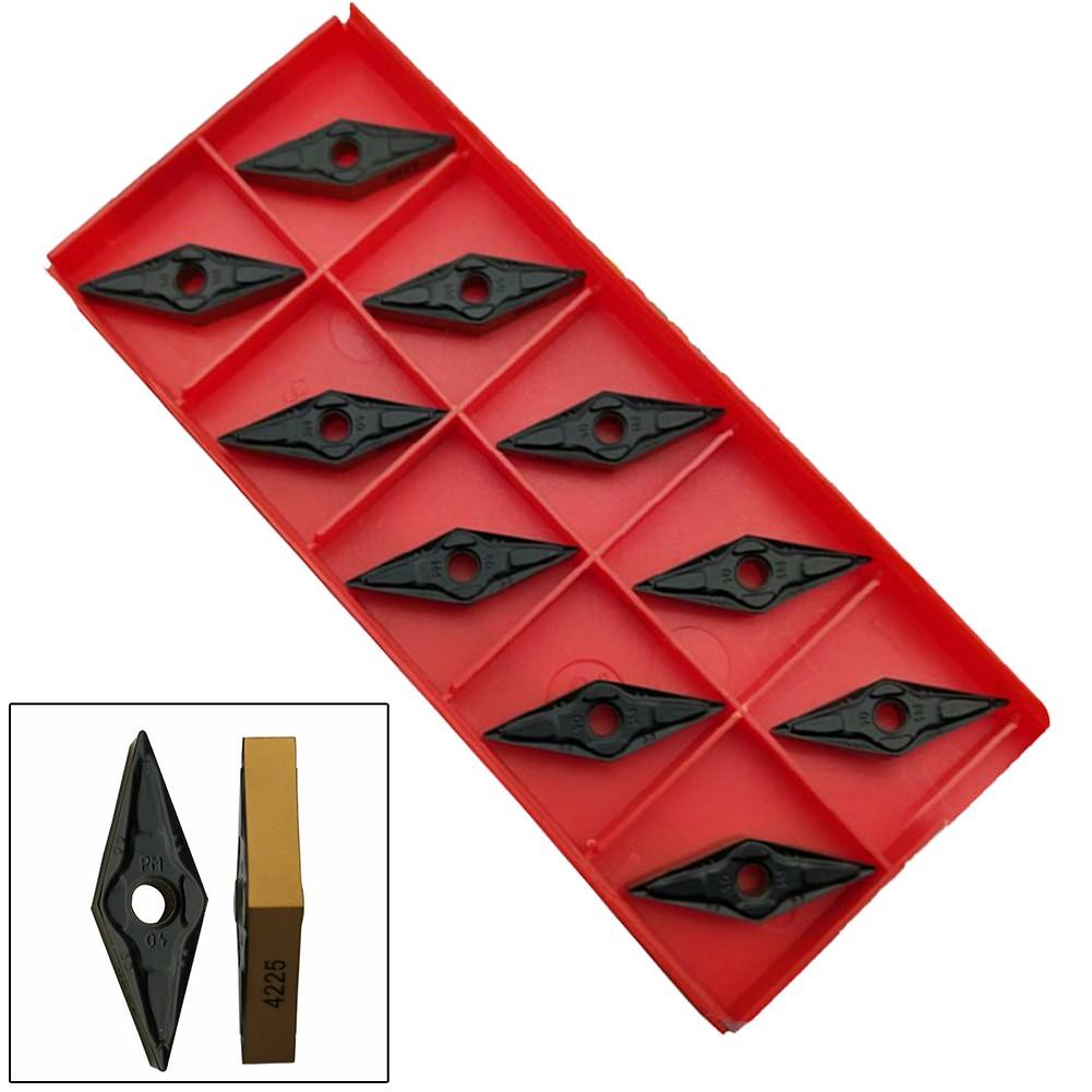 10 stk Nye VNMG160404-PM Kvalitet 4225 VNMG 331-PM CNC Karbidinnsatser