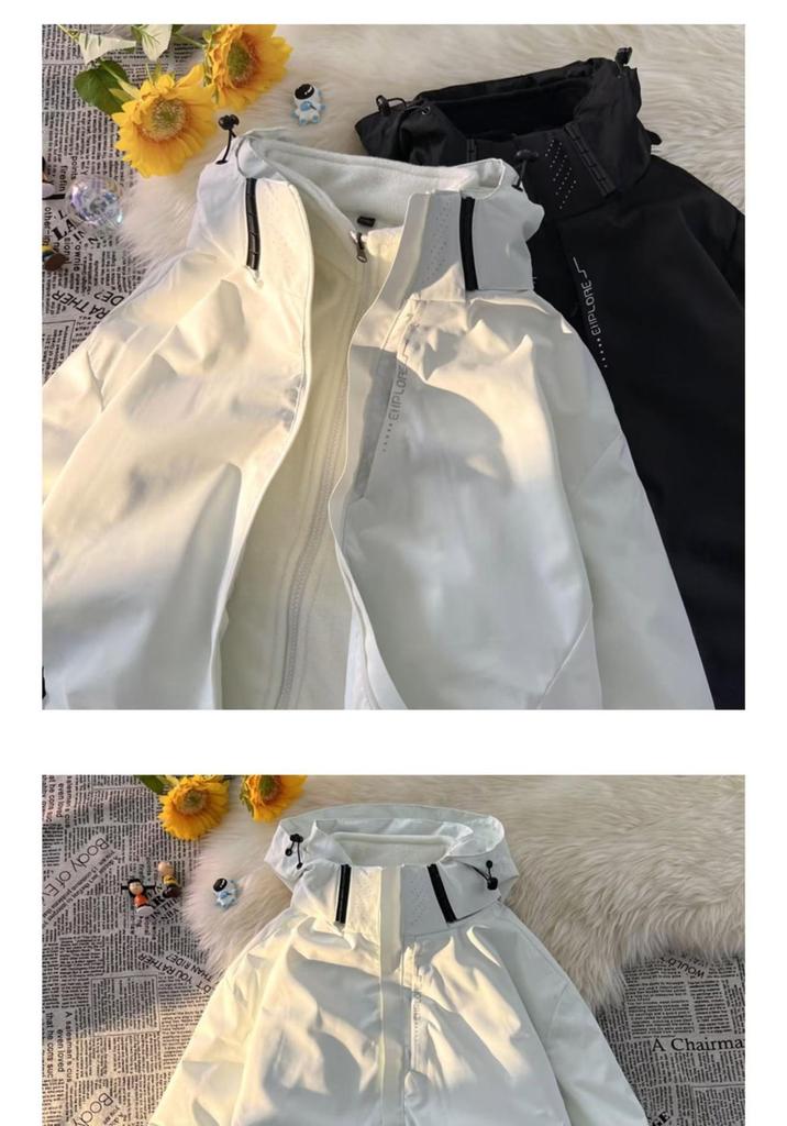 Men's Plus Size Hooded Mountaineering Jacket: Spring/Autumn Trendy American Functional Style for Couples