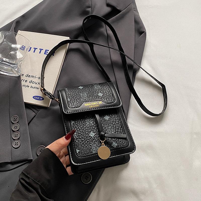 Premium Sense Niche Mobile Phone Bag Women's 2025 New Textured Shoulder Bag Summer Versatile Printed Messenger Bag