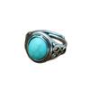 Retro Oval Black Red Chalcedony Unisex Adjustable Ethnic Ring