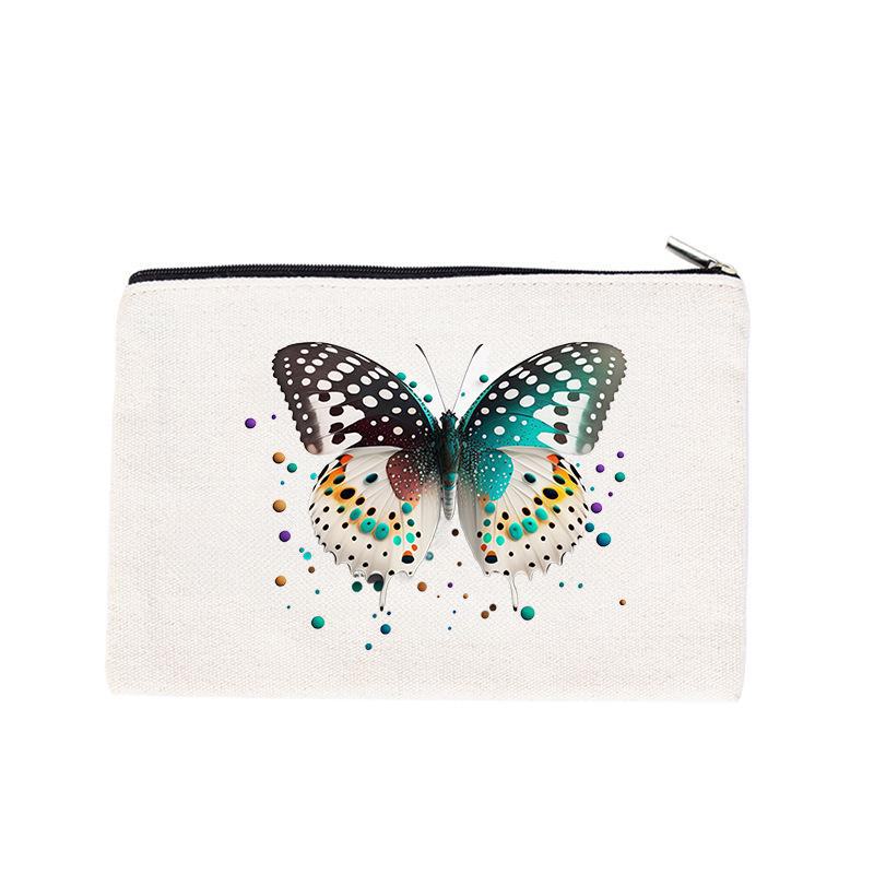 Colorful Canvas Coin Purse: Zippered Stationery, Pen & Cosmetic Storage Bag