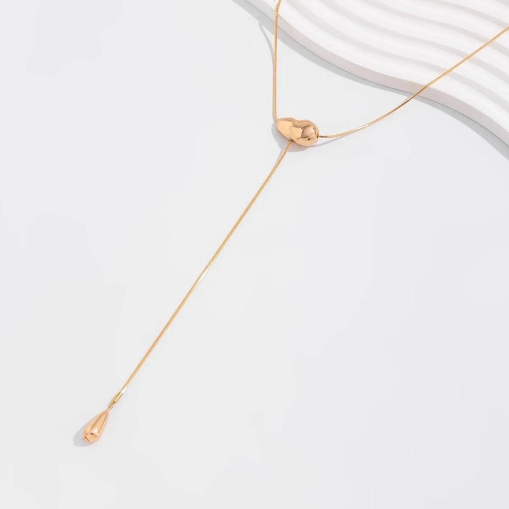 Metall Lång Tunn Kedja Halsband Geometriskt Nyckelben Halsband Dam Smycken Gåva