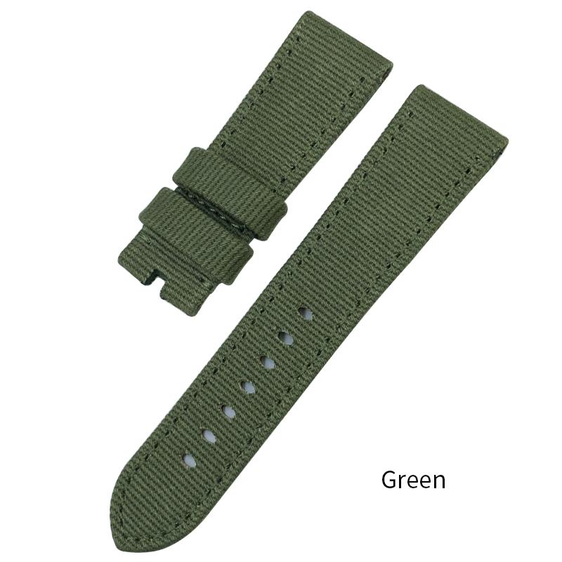 

24mm 26mm New Nylon Canvas Watchband Fit for Panerai Luminor PAM01118 441 111 Black Blue Green Watch Strap Bracelet 26mm зелений