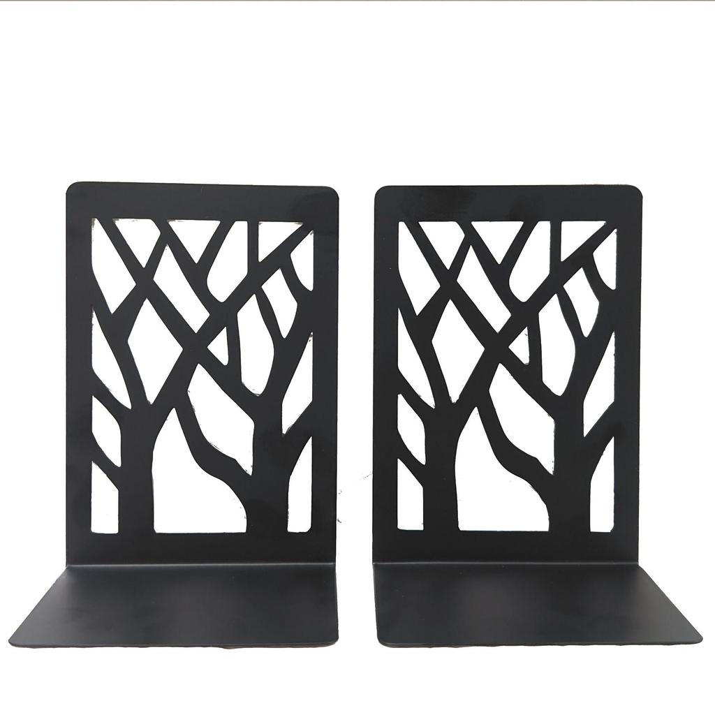 Tree Shadow Skull Metal Bookends - Student Reading Supplies, Retro Hollow Design