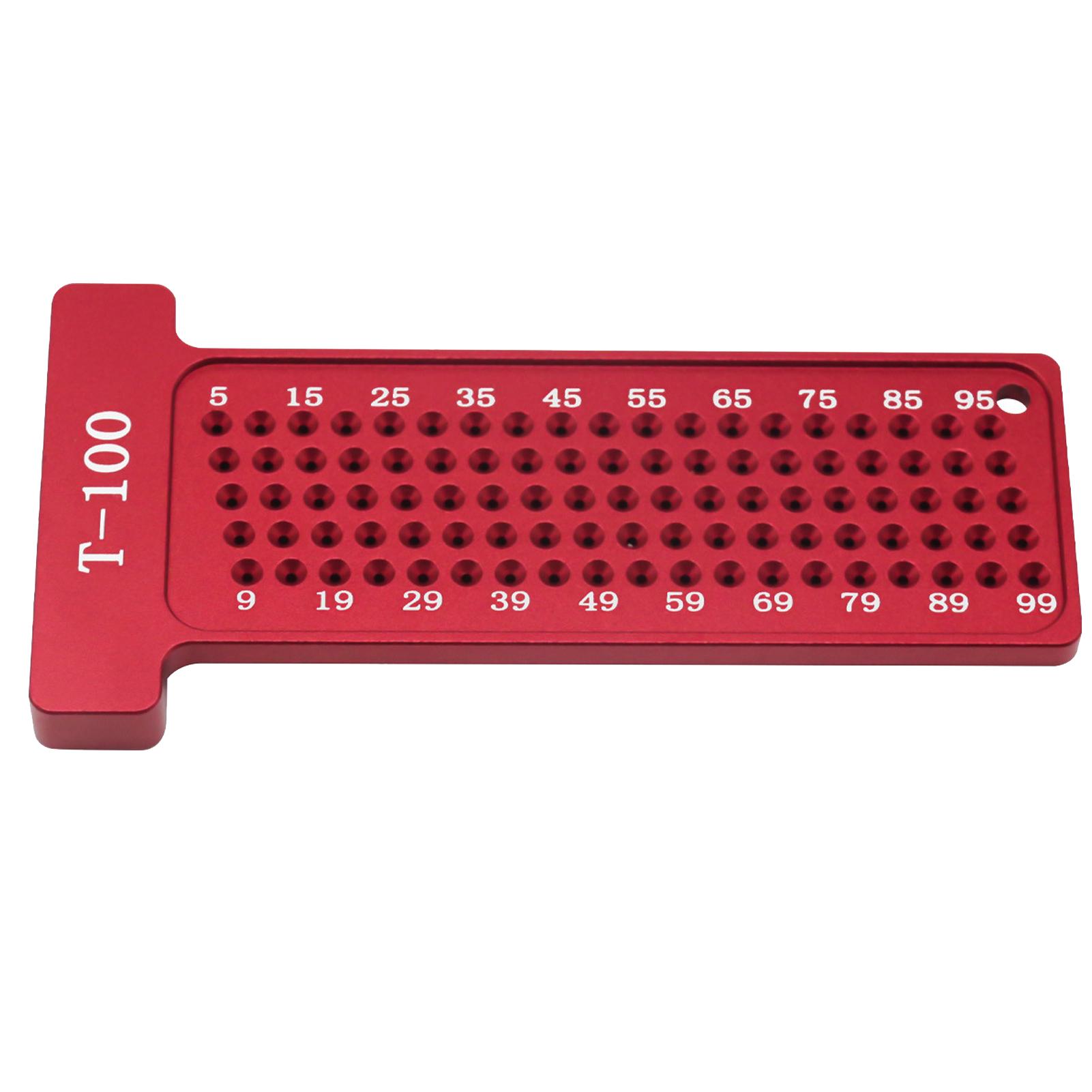 

Hole Positioning Ruler Aluminum Alloy 100mm Metric Scale T Ruler Woodworking Square