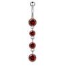 Navel Ring Western Style Red Zircon Studded Sexy Minimalist 1Pcs Body Piercing Jewelry for Beach Party Daily Wear