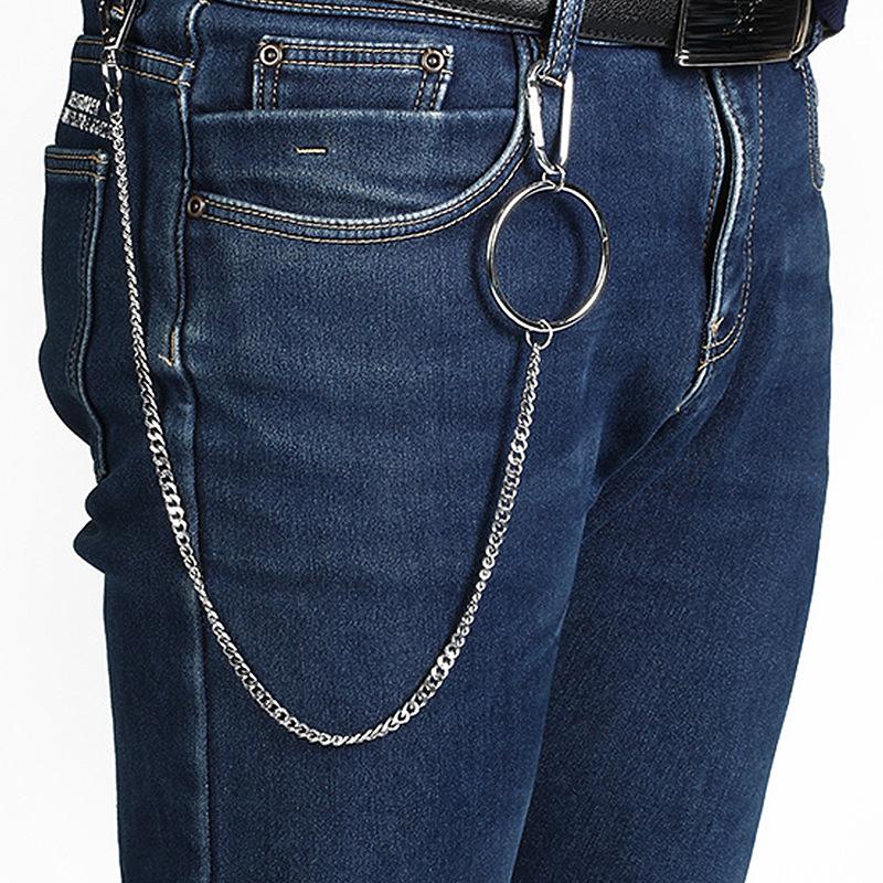 Men s pant chain - 45cm stainless steel punk big ring hip hop belt chain 45cm【15g】