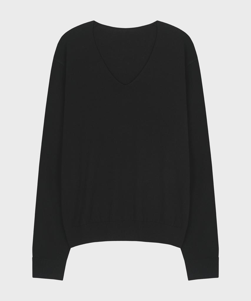 NOIRER Silky Round Neck Knit (Black)