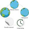8 Sheets Plastic Waterproof Self-Adhesive Picture Stickers Round Dot Cartoon Decals for Kid's Art Craft Globe 150x150mm Sticker: 25mm
