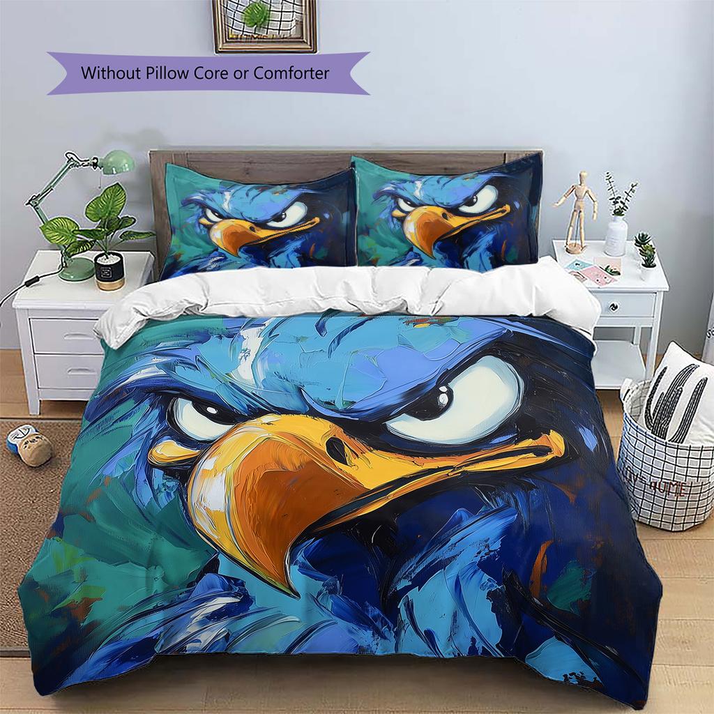 Blue Eagle  Pattern Bedding Quilt Set Quilt Cover Pillowcase Home Decoration  Gift (1 * Duvet Cover + 2 * Pillowcase, Without Core)