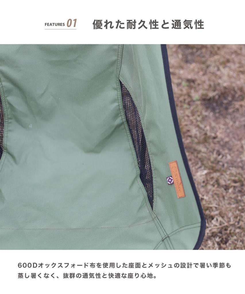 S'more Alumi High-Back Chair, Foldable, Compact, with Headrest and Storage Bag, Ultra-Lightweight, for Outdoor Camping (Green)